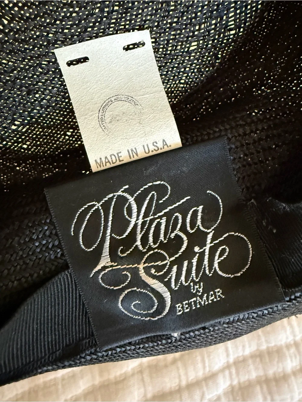 Plaza Suite by Betmar Vintage Black Straw Fascinator / Cocktail Hat